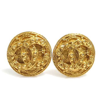 Chanel Cc Logo Clip-On Earrings Gold-