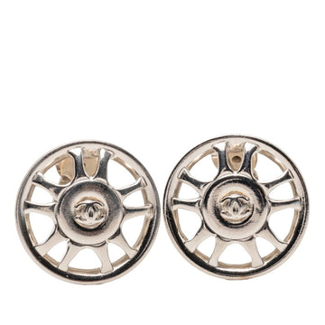Chanel Cc Logo Round Clip-On Earrings