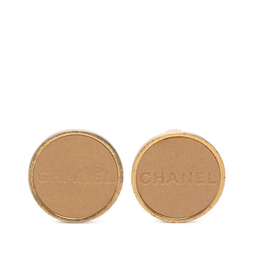 Chanel Logo Clip-On Earrings Leather