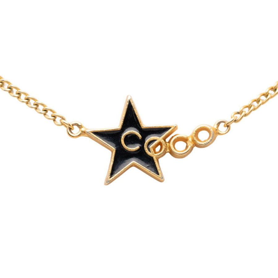 Chanel Pendant Necklace Gold And Black