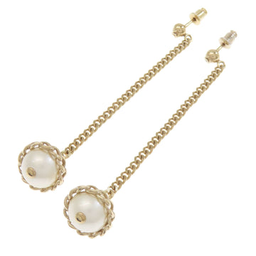 Chanel Cc Logo Earrings Gold-Tone Metal