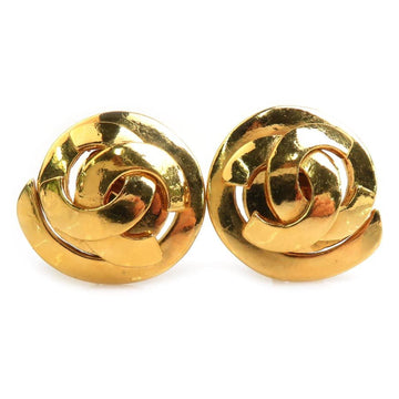 Chanel Cc Logo Clip-On Earrings Gold-