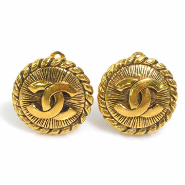 Chanel Cc Logo Clip-On Earrings Gold-