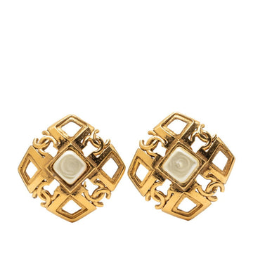 Chanel Cc Logo Clip-On Earrings Metal