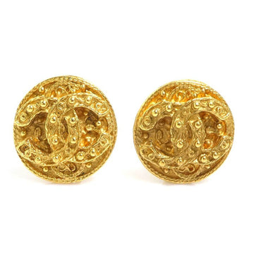 Chanel Cc Logo Clip-On Earrings Gold-