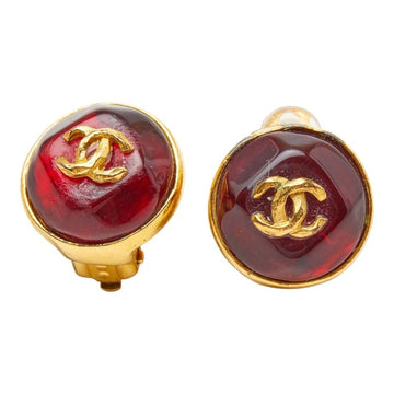 Chanel Cc Logo Clip-On Earrings Gold-