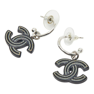 Chanel Cc Logo Earrings Silver-Tone