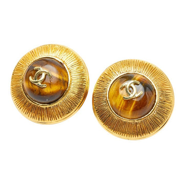 Chanel Cc Logo Round Clip-On Earrings