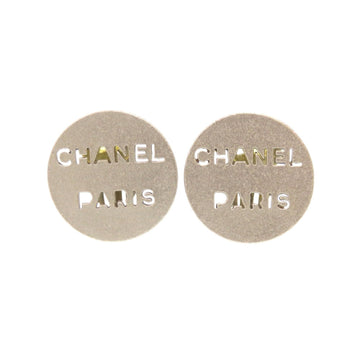 Chanel Earrings Logo Silver-Tone Metal