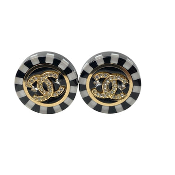 Chanel Cc Logo Circle Earrings Gold-Tone