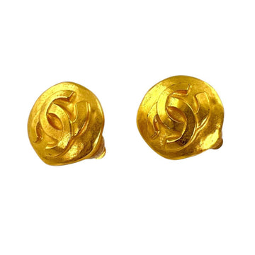 Chanel Cc Logo Turnlock Round Earrings