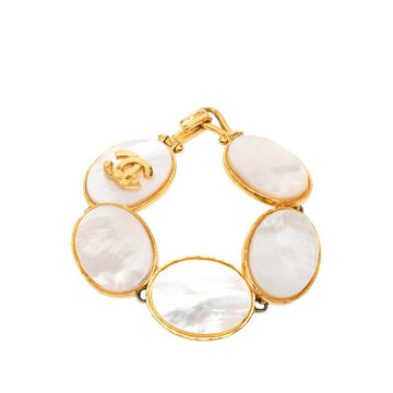 Chanel Cc Logo Bracelet Gold-Tone Metal