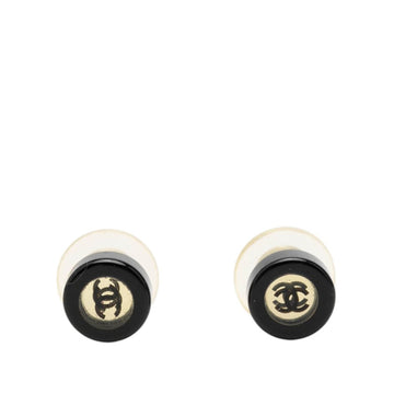 Chanel Cc Logo Stud Earrings Silver-Tone