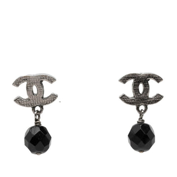 Chanel Cc Logo Earrings Silver-Tone