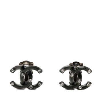 Chanel Cc Logo Clip-On Earrings Silver-