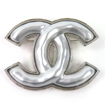Chanel Cc Logo Brooch Sterling Silver