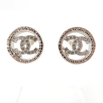 Chanel Cc Logo Circle Earrings Silver-