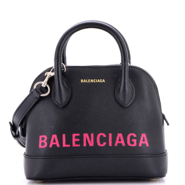 Balenciaga Logo Ville Bag Leather Xxs