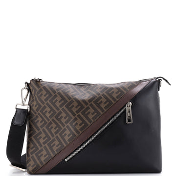 Fendi Front Zip Messenger Zucca Coated