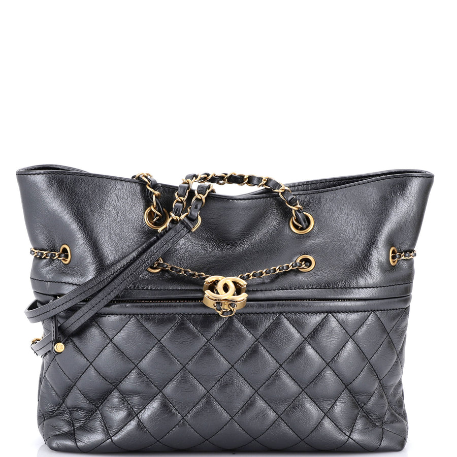 Chanel Front Zip Cc Drawstring Chain