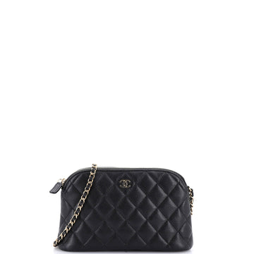 Chanel Cc Dome Zip Clutch With Chain