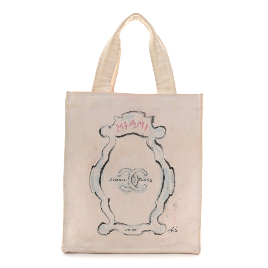 Chanel Canvas Miami Tote White