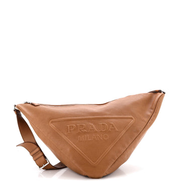 Prada Triangle Logo Zip Messenger