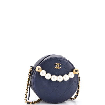 Chanel Chic Pearls Round Clutch With