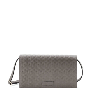 Wallet On Strap Microguccissima Leather
