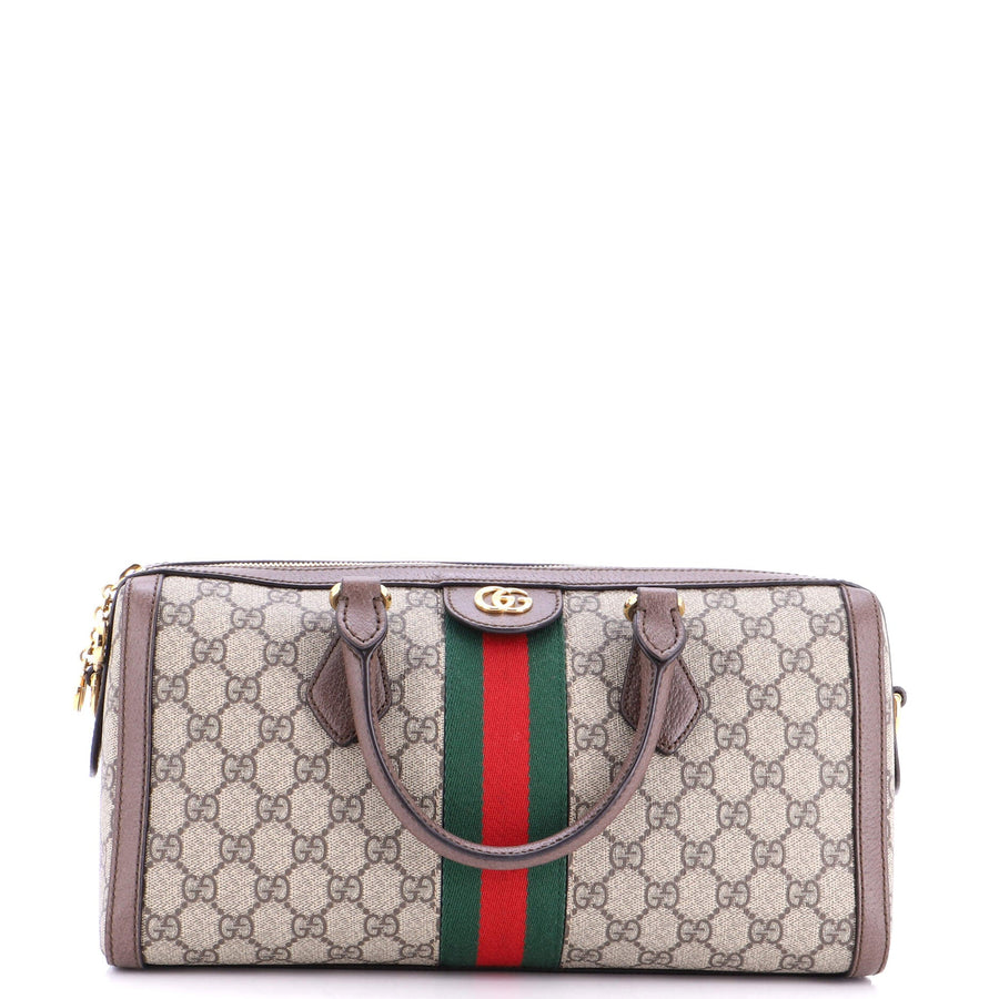 Gucci Ophidia Boston Bag Gg Coated