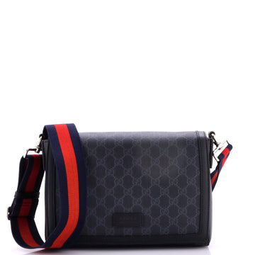 Gucci Web Strap Flap Messenger Bag Gg