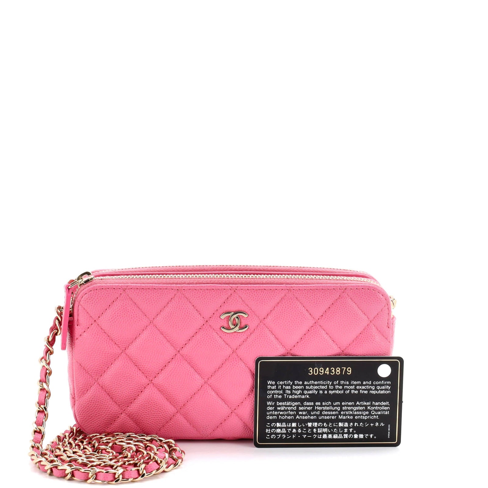 Chanel Double Zip Clutch With Chain