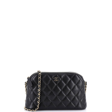 Chanel Cc Dome Zip Clutch With Chain