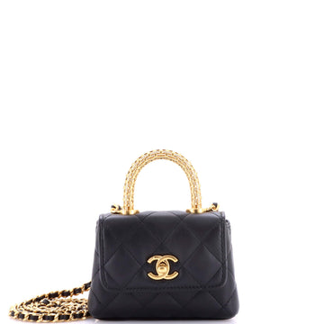 Chanel Coco Top Handle Clutch With Chain