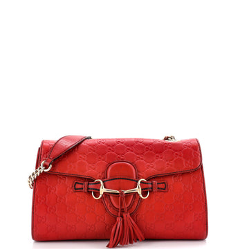 Emily Chain Flap Bag Guccissima Leather
