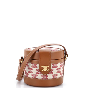 Celine Tambour Bag Triomphe Canvas Small