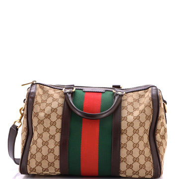 Gucci Vintage Web Boston Bag Gg Canvas