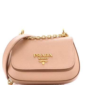 Prada Round Chain Flap Crossbody Bag