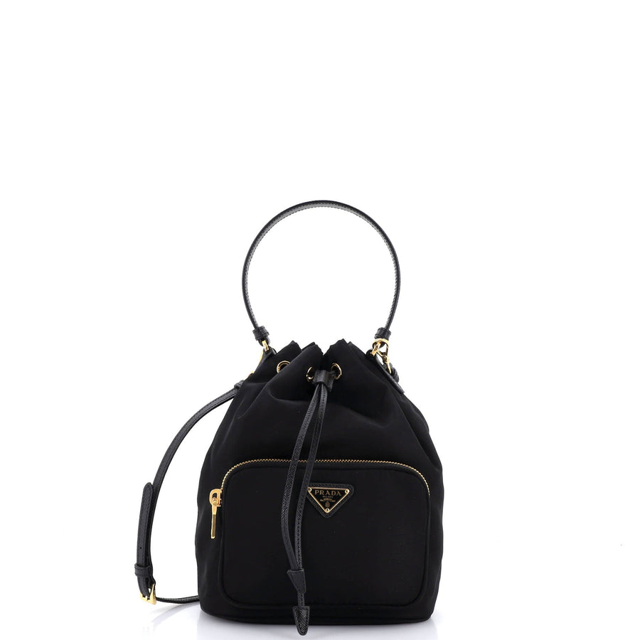 Prada Drawstring Bucket Bag Tessuto