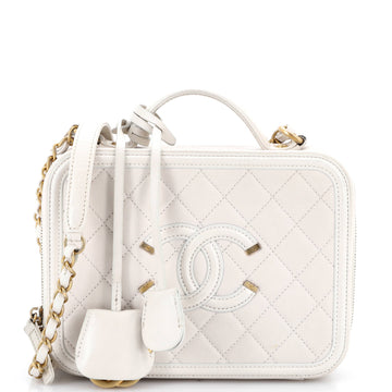 Chanel Filigree Vanity Case Quilted