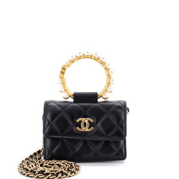 Chanel Pearl Crown Clutch With Chain