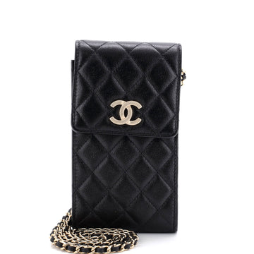 Chanel Textured Cc Flap Phone Holder