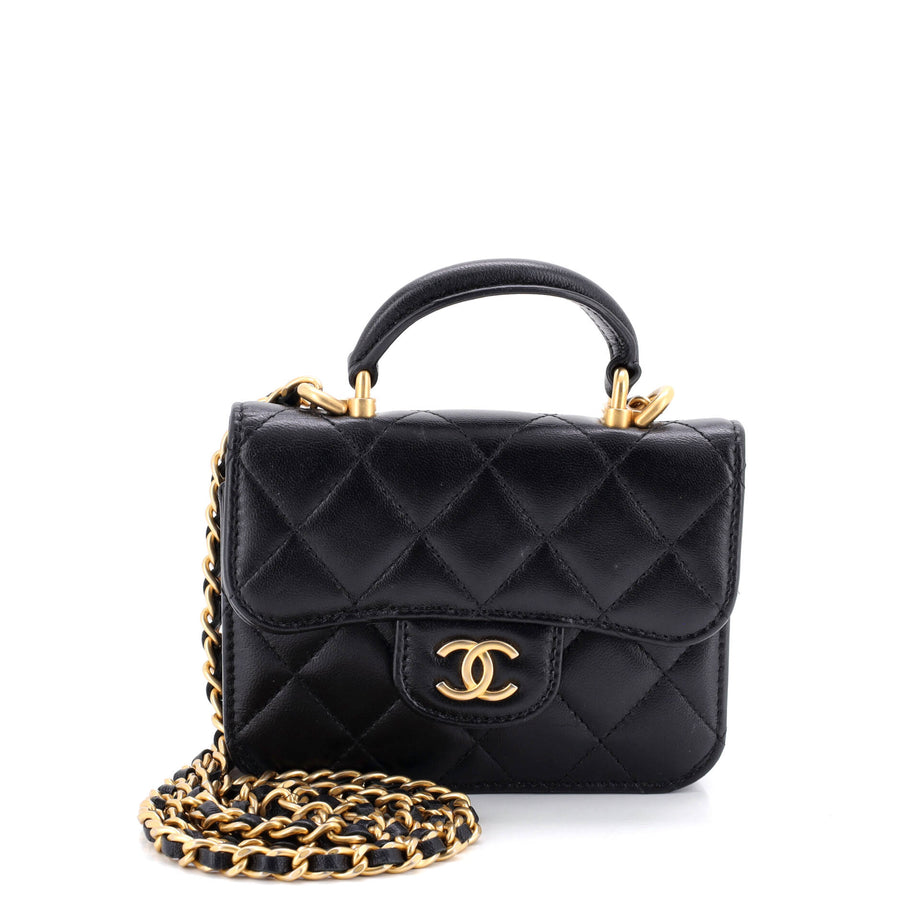 Chanel Top Handle Flap Coin Purse With