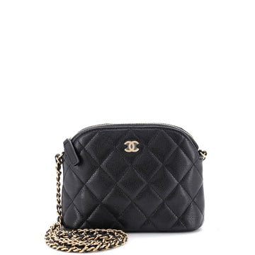 Chanel Cc Dome Zip Clutch With Chain