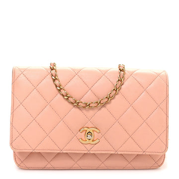 Chanel Lambskin Quilted Cc Pearl Crush