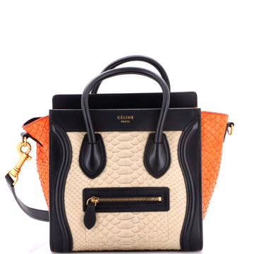 Celine Tricolor Luggage Bag Python And