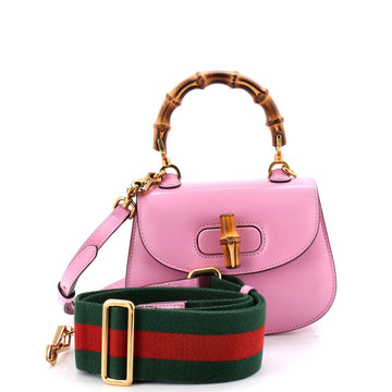 Gucci Bamboo Top Handle Bag Leather Mini