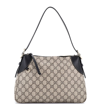Gucci Emblem Shoulder Bag Gg Coated