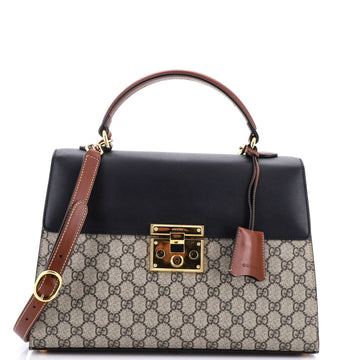 Gucci Padlock Top Handle Bag Gg Coated