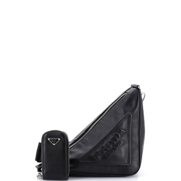 Prada Triangle Logo Zip Crossbody Bag